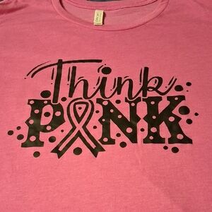 Bella Canvas Pink 'Think Pink' Short Sleeve Tee